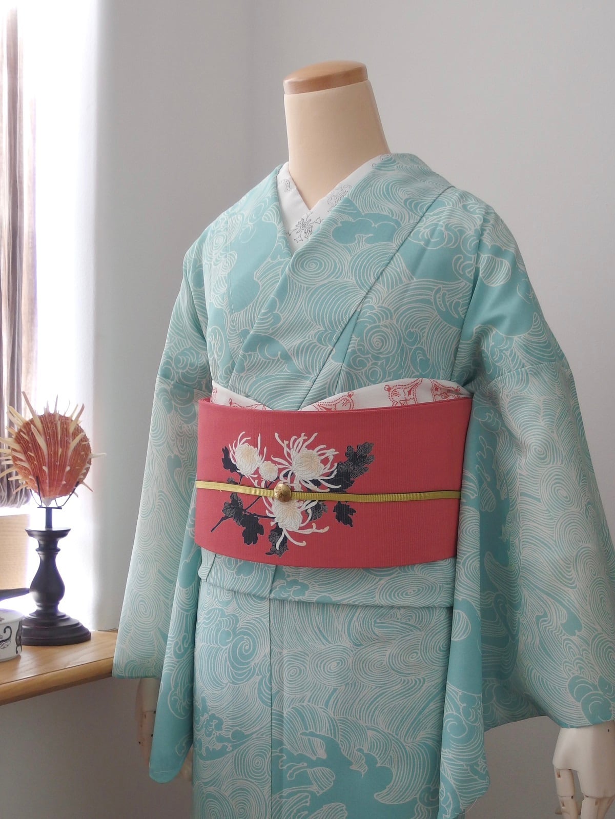 夏小紋「千波万波」薄荷 | 百葉堂 