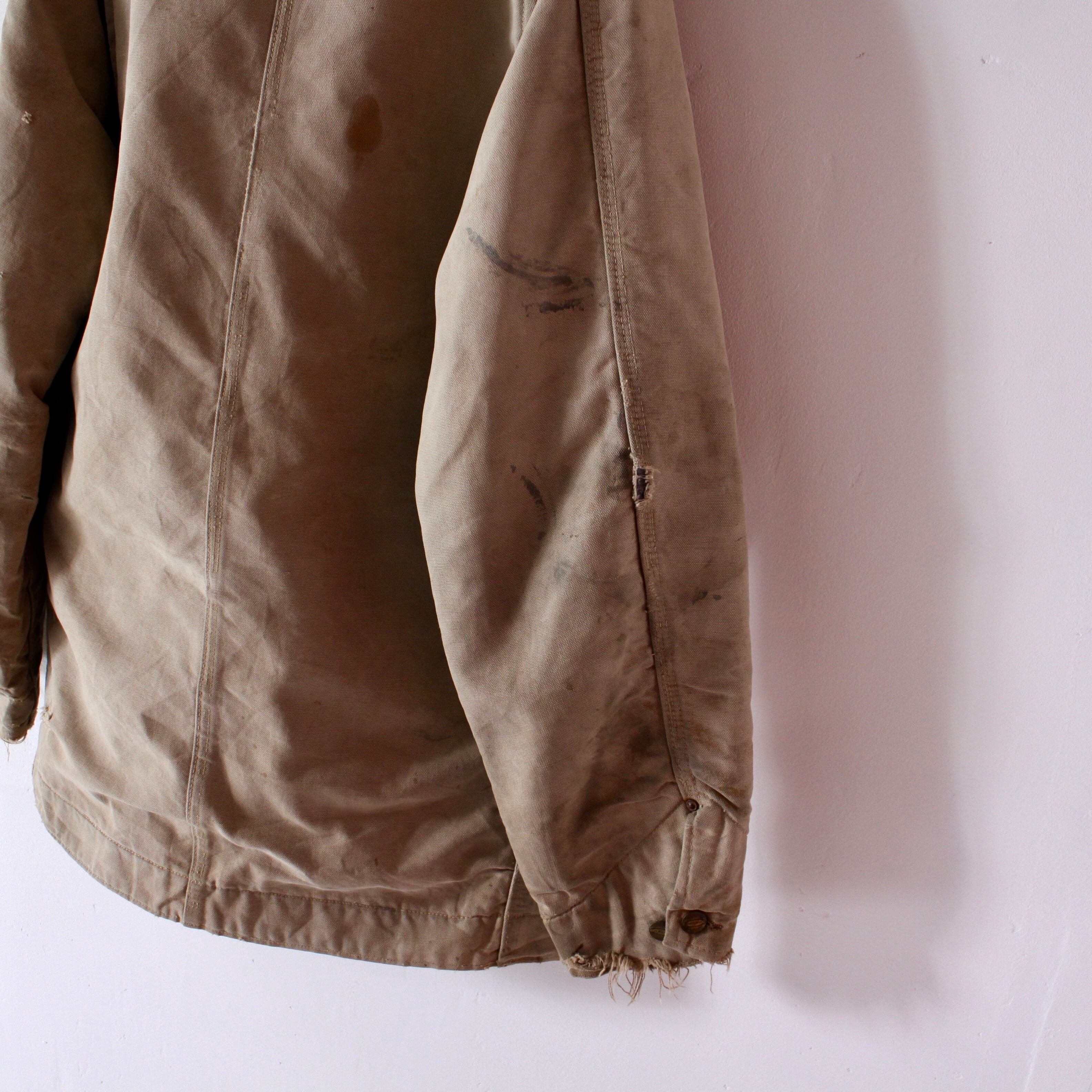 0795. 1970's Carhartt faded and stains duck chore coat 70s 70年代 カーハート  チョアコート カバーオール ブラウンダック vintage ヴィンテージ us古着 古着