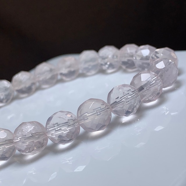 透明度高・ローズクォーツ多面カットブレスレット