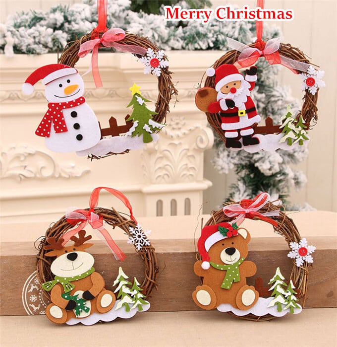 クリスマスツリー飾り クリスマス DIY 飾り 玄関 ドア 飾り付け サンタ ...