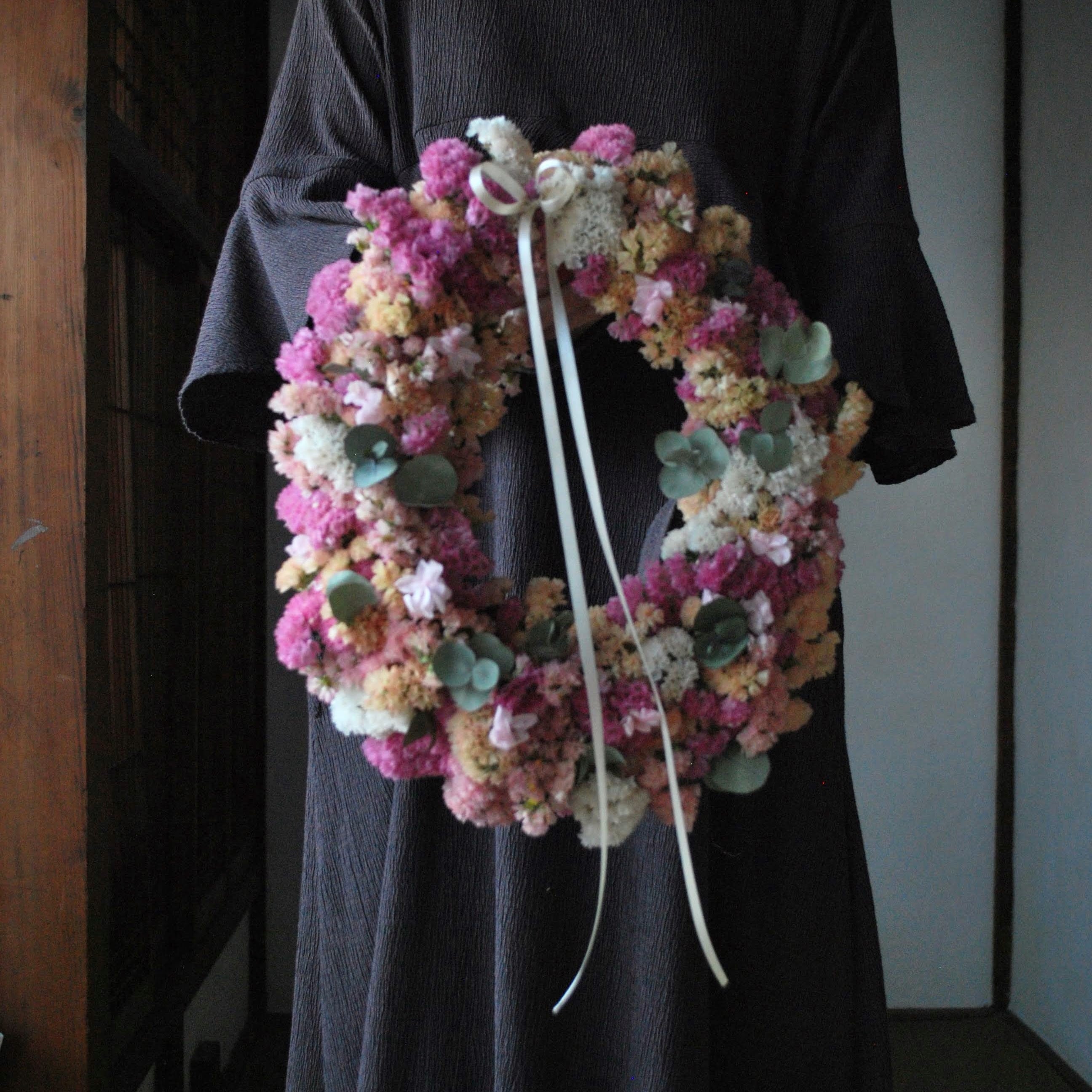 <発送ご希望用>スターチスのオーバルリース