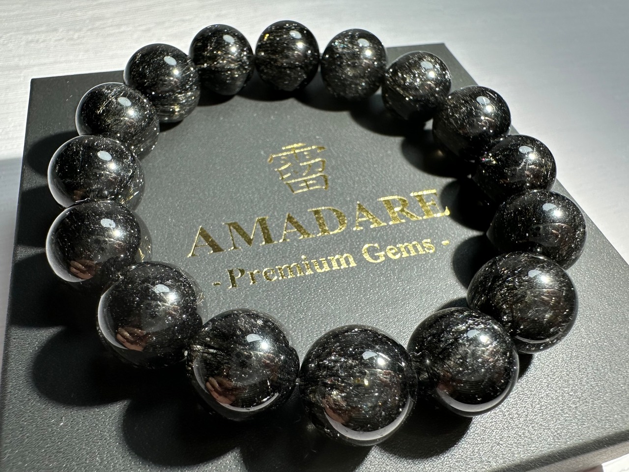 【SS】ブラックルチルクォーツブレスレット