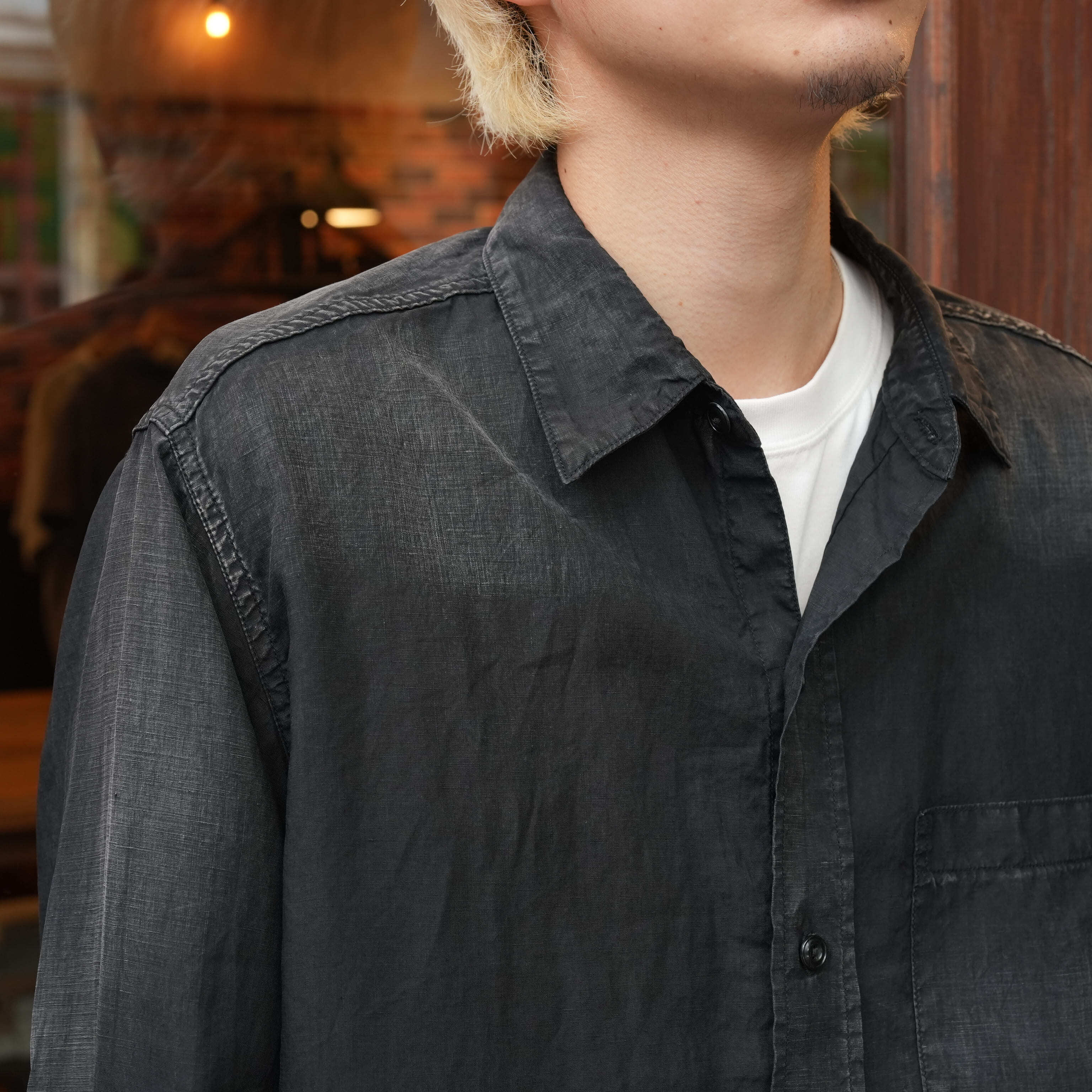 美品 26SS HERILL U.S.N Linen Shirt サイズ0 HERILL(へリル) 26SS 
