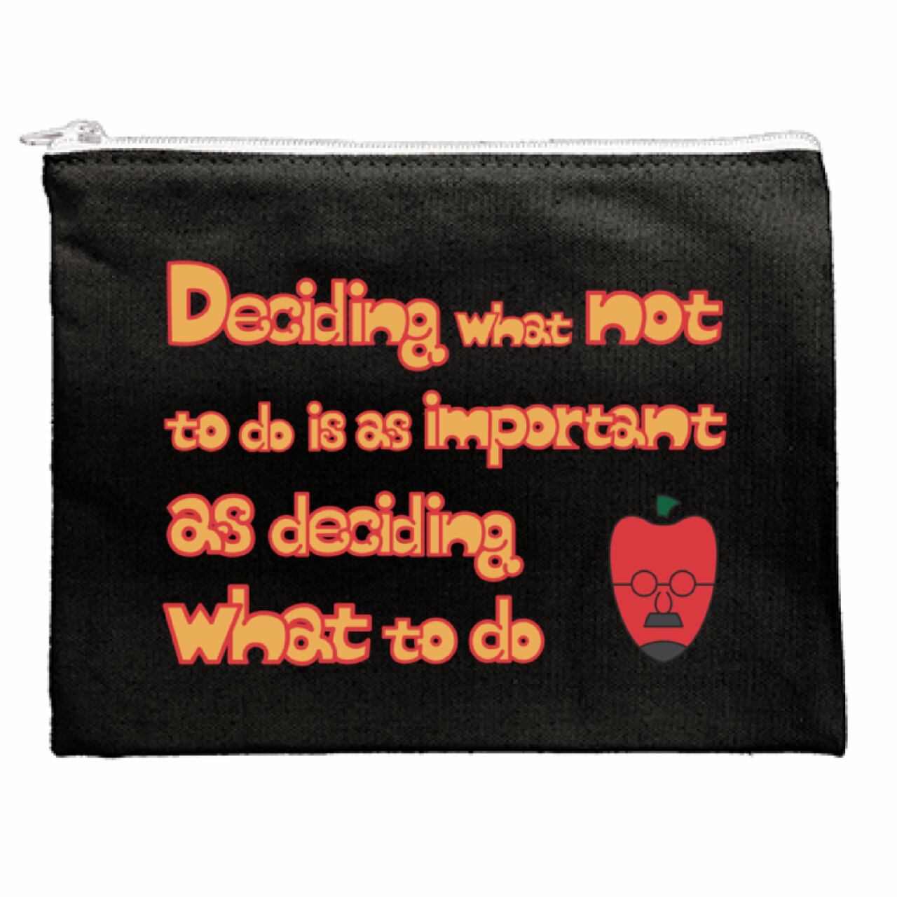 DHD(M)032【キャンバスフラットポーチ（ナイトブラック）　りんごおじさんⅢ】