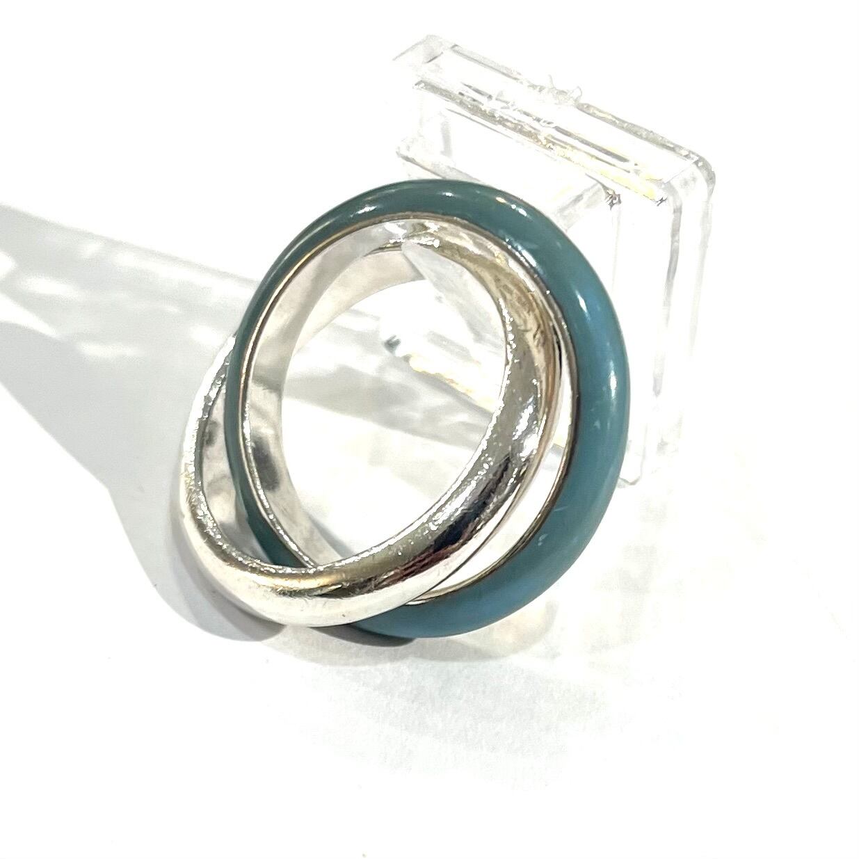 BOTTEGA VENETA】【15号】Interlocking Double Rings VINTAGE ボッテガ