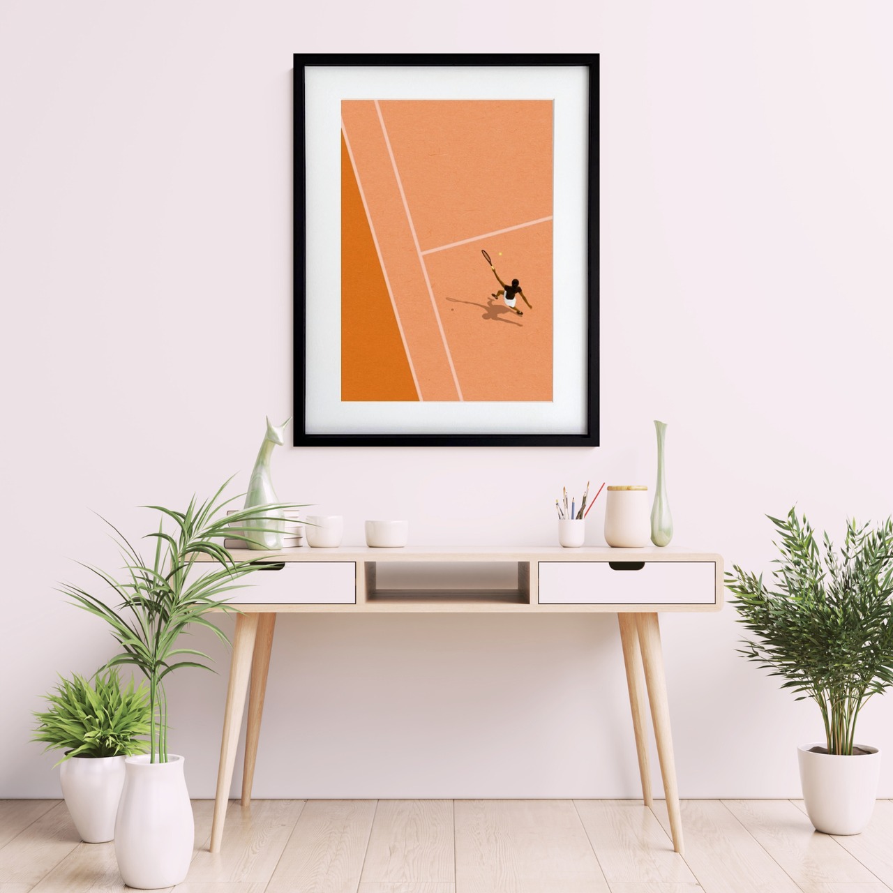 Clay Court Motion|スポーツアート テニスデザイン クレーコート ポスター モダン 北欧風 絵画 A2ポスター