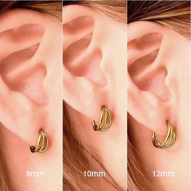 ワンタッチピアス 16G チタンピアス 全3色 3連 クリッカーピアス ワンタッチピアス 16G チタンピアス 全3色 3連 クリッカーピアス