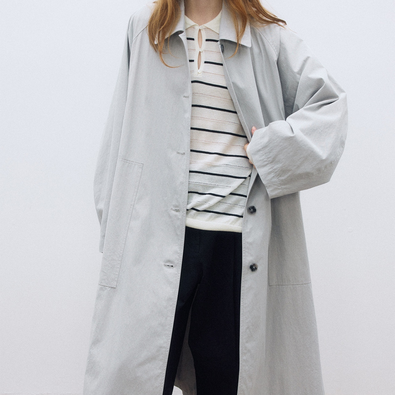 Oversized Long trench coat 【3color】 T3564