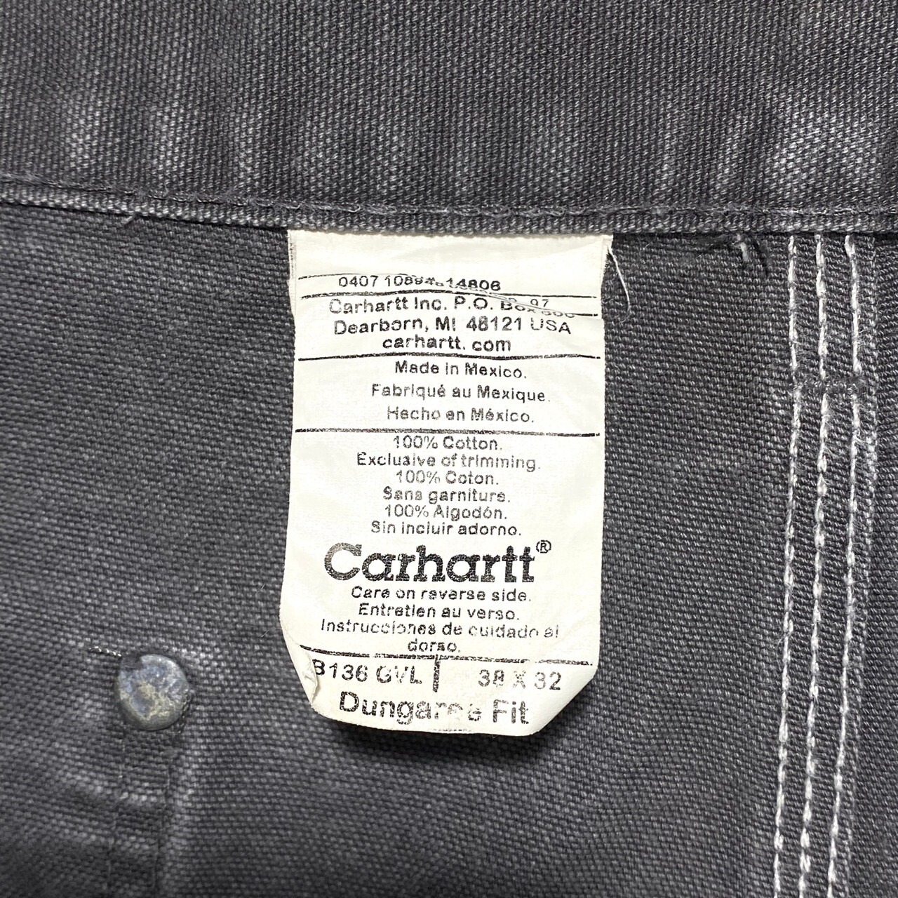 Carhartt カーハート ダブルニー ダック地ワークパンツ ダンガリー 