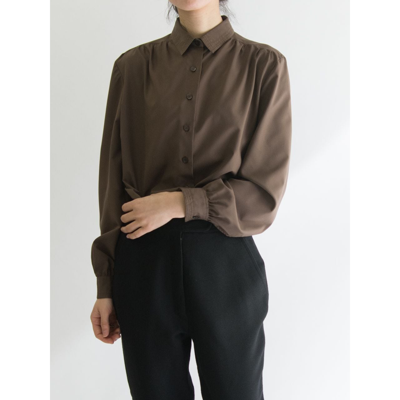 【Made in France】Classic gathered blouse（フランス製 クラシックギャザーブラウス）2c