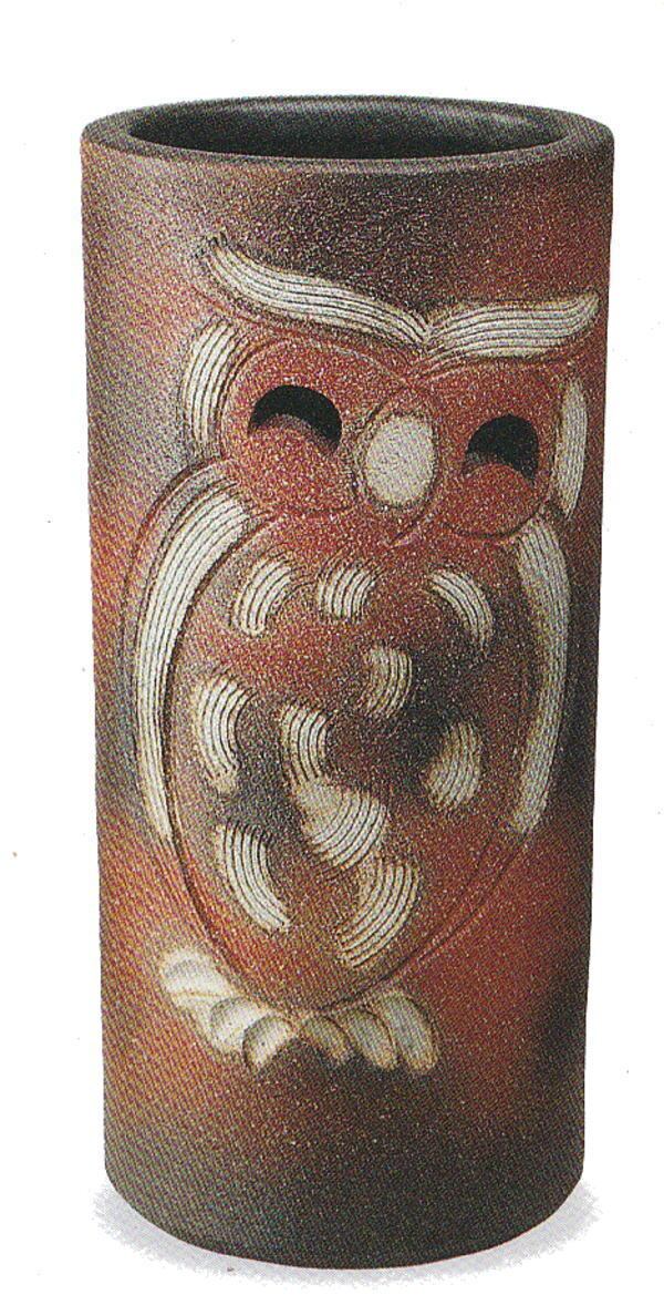 信楽焼 陶器 傘立 】 ブルーストライプ傘立 新品 （信楽焼・陶器・傘立