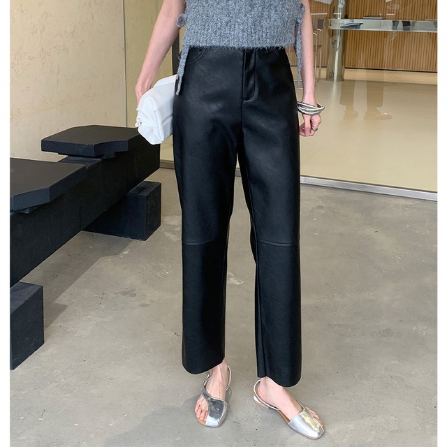 eco leather ankle pants　102532