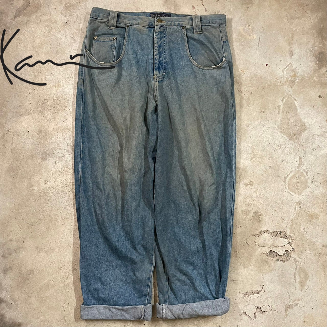 Karl Kani】90's made in USA buggy wide denim pants/カールカナイ 90