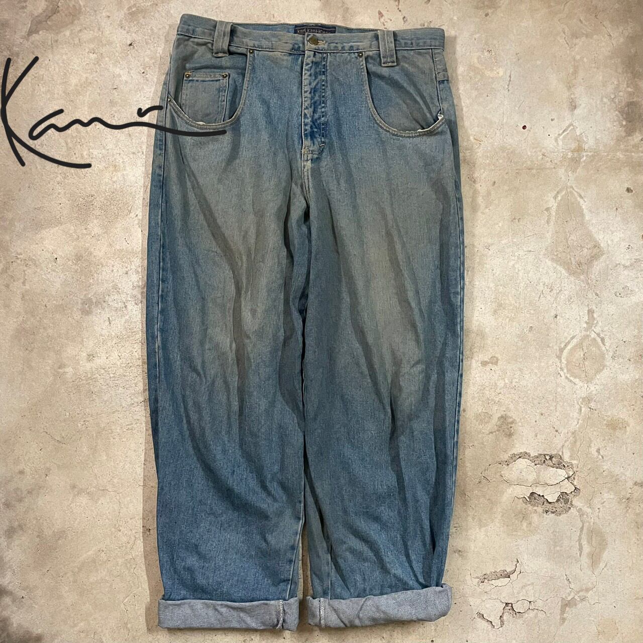 【Karl Kani】90’s made in USA buggy wide denim pants/カールカナイ 90年代 アメリカ製 バギー  ワイド デニム パンツ/xlsize/#0721/osaka | 〚ETON_VINTAGE〛 powered by BASE