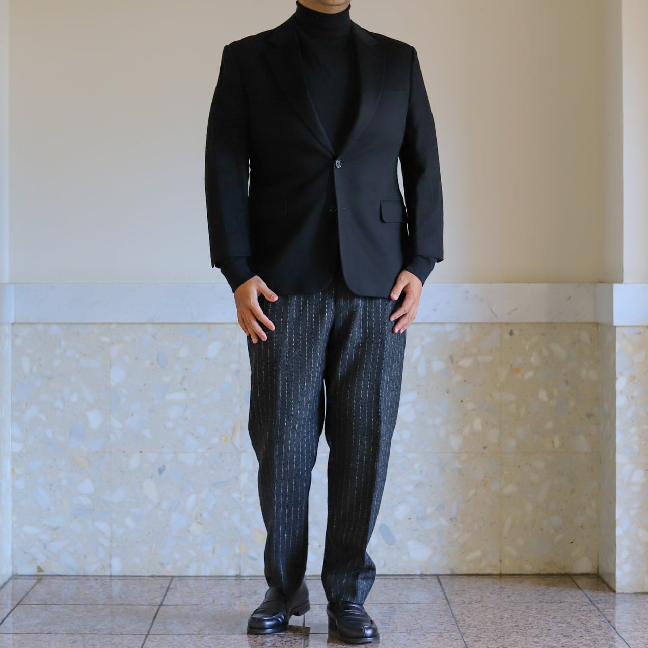 稀少！ブルックスブラザーズ×ロロピアーナ×イタリア製＝ミラノフィット 極美品】BROOKS BROTHERS Cashmere Black blazer about size42S Loro