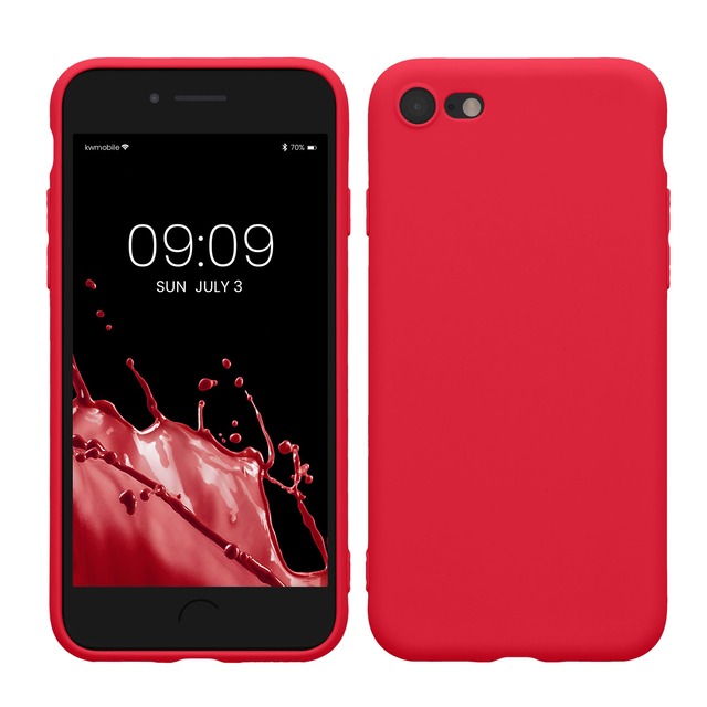 kwmobile スマホケース Apple iPhone SE (2022/2020) / 8 / 7対応 ケース - スマートフォン バックカバー TPU 耐衝撃 ネオンピンク