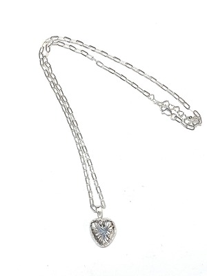 [N004]Silver 925 New Heart pearl necklace