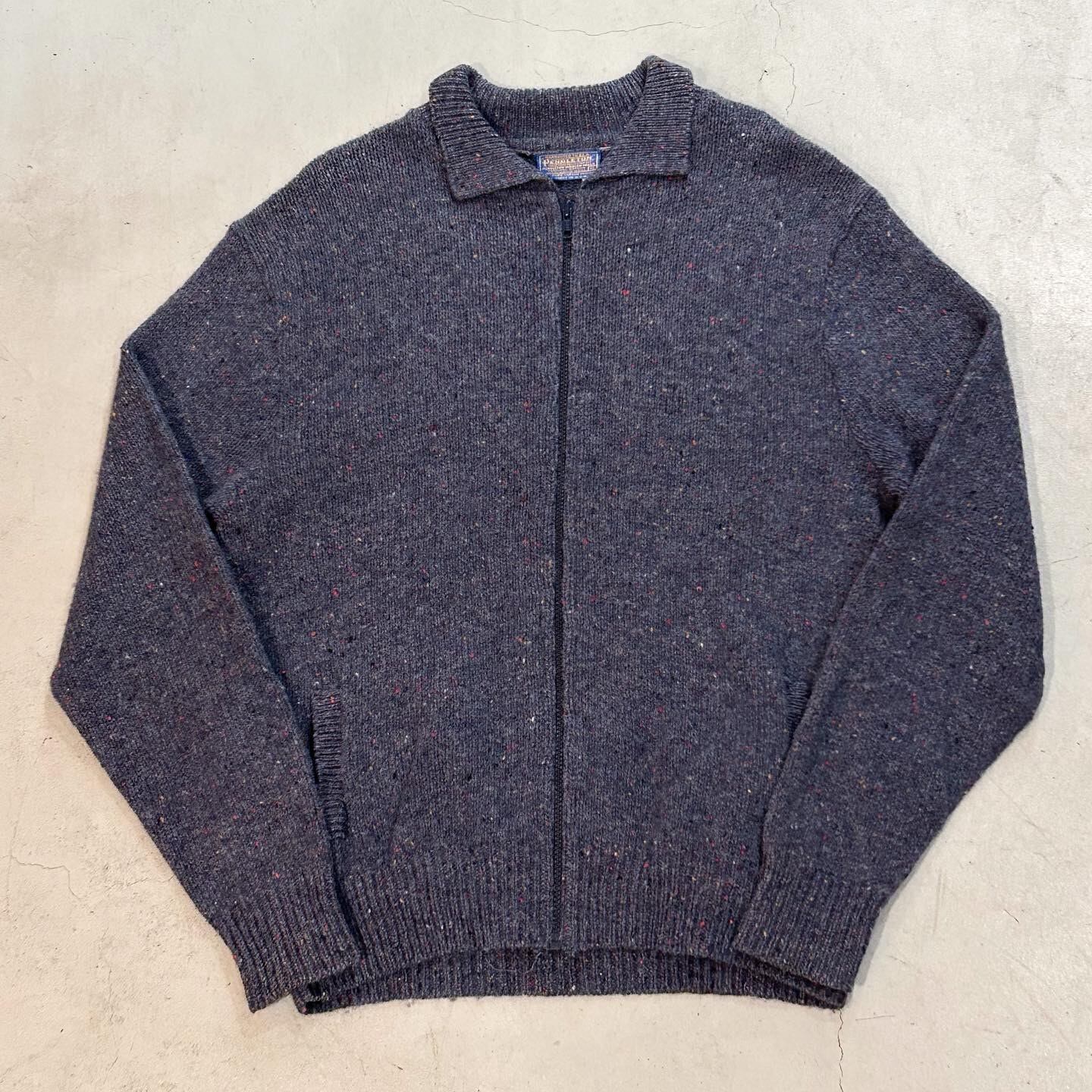 70s PENDLETON full zip nep wool knit shirt【高円寺店】