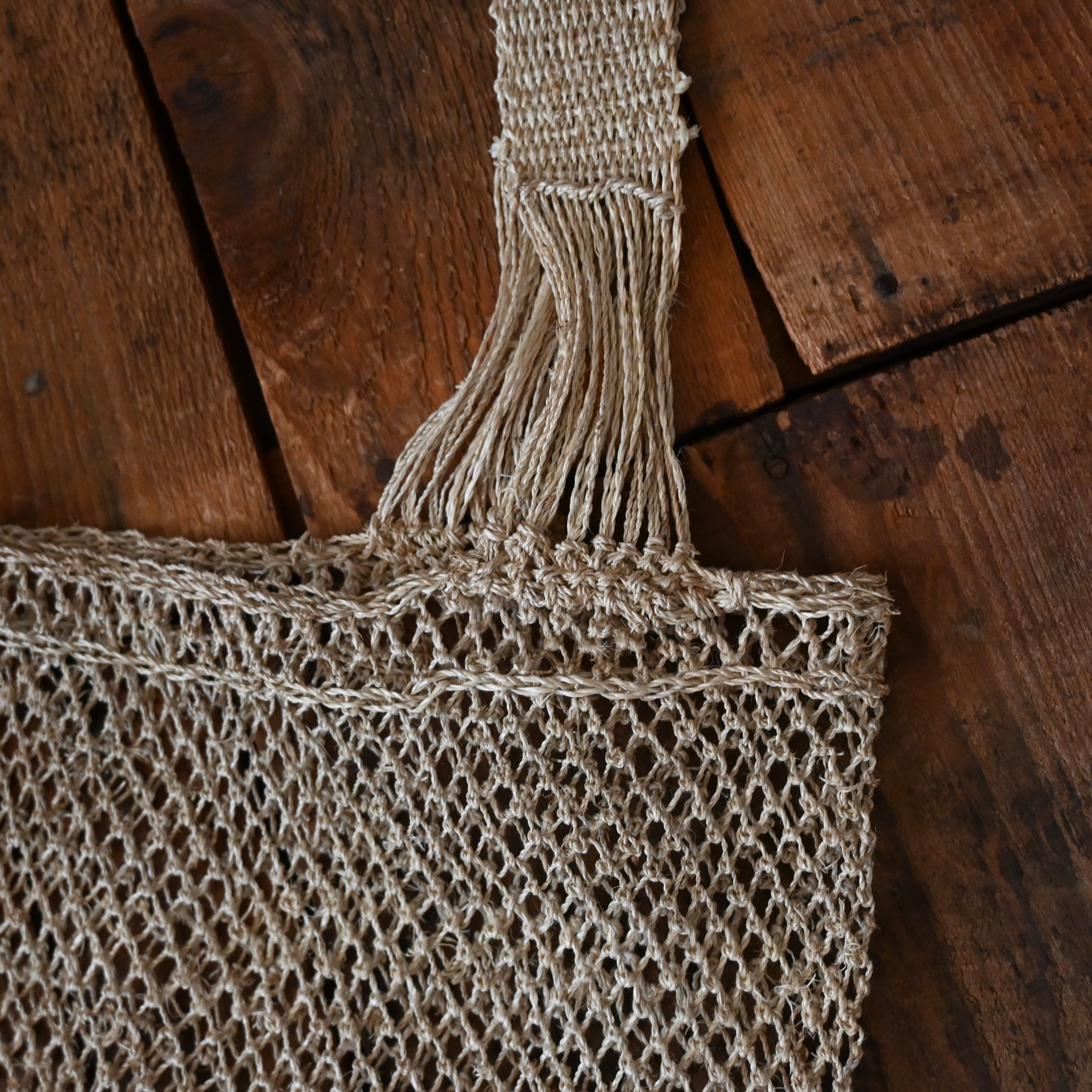 ラオス 葛の手編みバッグ- double line blue - | Pan puri yêe