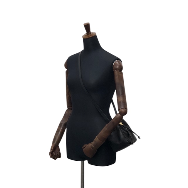 Christian Dior クリスチャン ディオール ショルダーバッグ ブラック CDロゴ レザー 巾着 vintage ヴィンテージ オールド t4tu7b