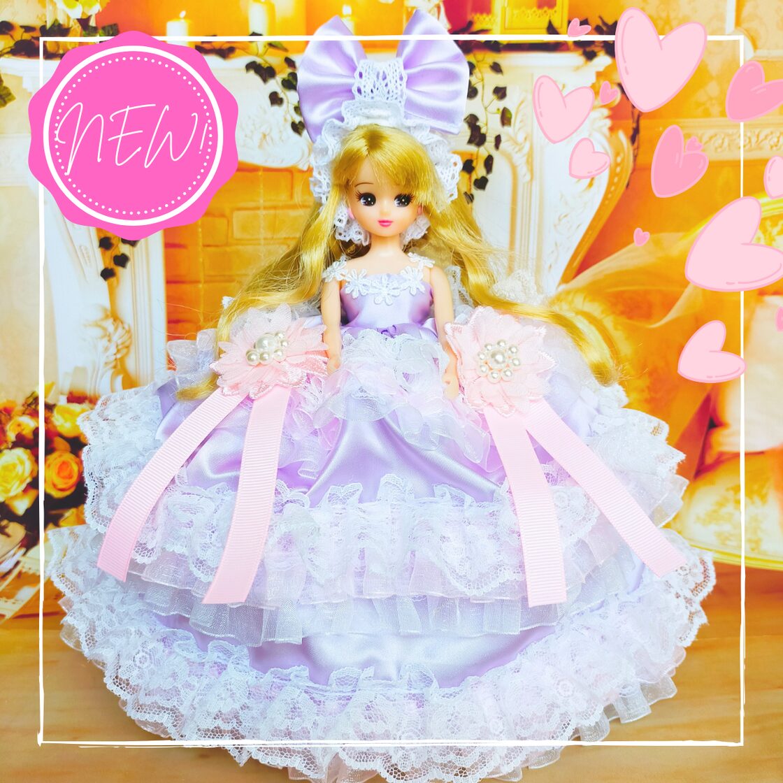 リカちゃん プリンセスドレス ハンドメイド服 ドール服 人形服