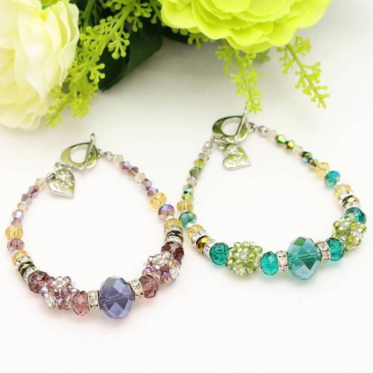 Saori accessory フラワーモチーフブリリアントブレスレット(2色展開)