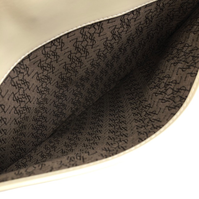 Yves Saint Laurent イヴ・サンローラン ショルダーバッグ ホワイト YSL レザー vintage ヴィンテージ オールド 27p47c
