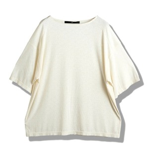 Cut Off Boat Neck Big T-shirts　Ivory