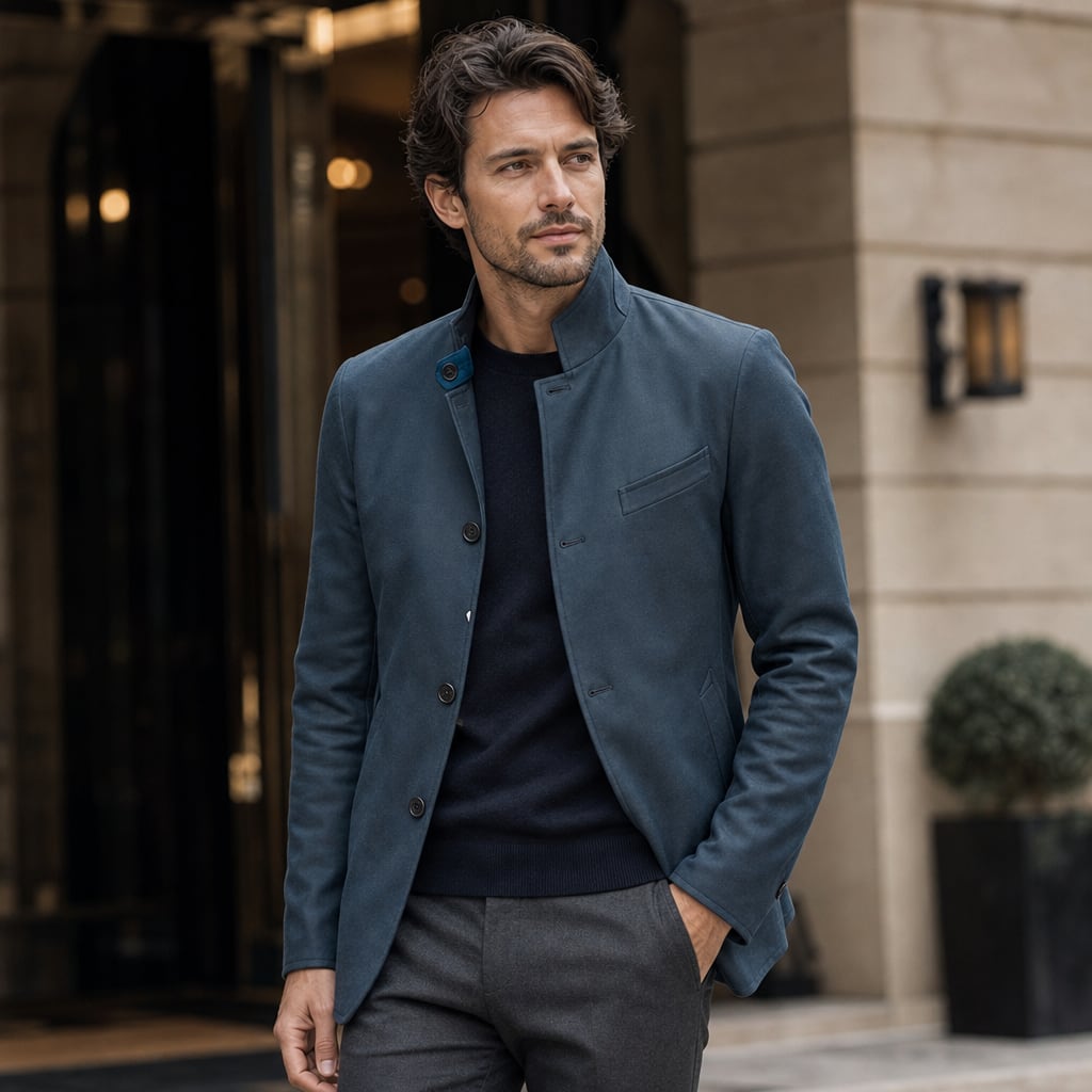 NICOLE CLUB FOR MEN|防風撥水スタンドカヴァーオールジャケット|ニコルクラブフォーメン メンズ 5564-3703 ブルー