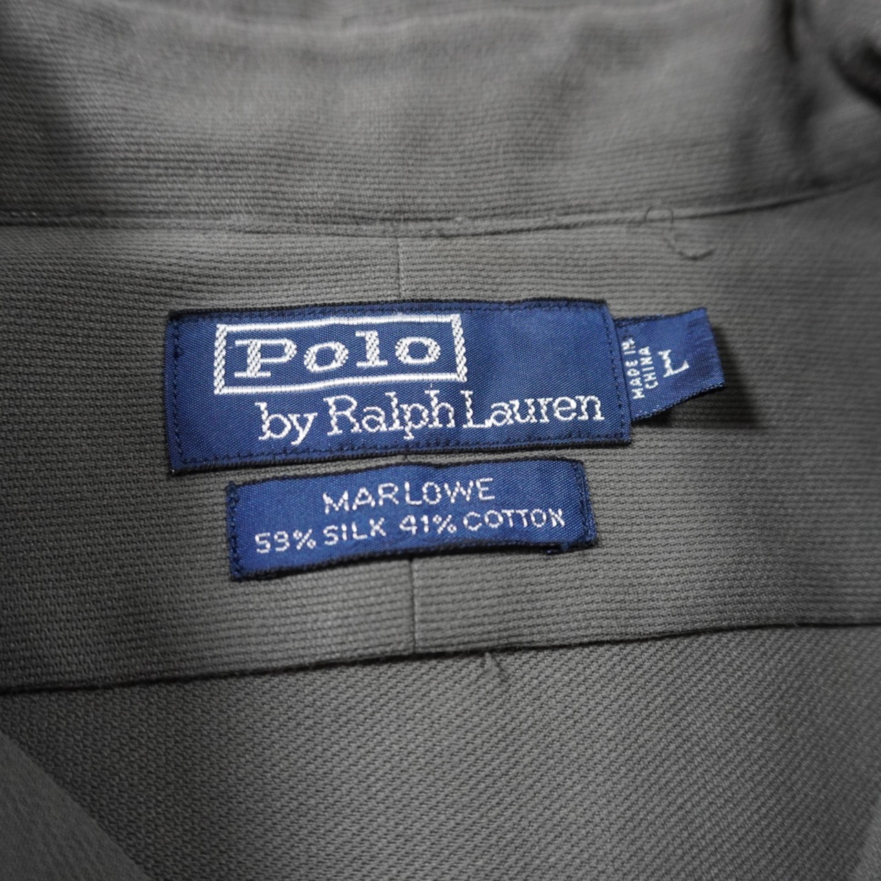 【DEAD STOCK】Polo by Ralph Lauren SILK COTTON shirt "MARLOWE" L 古着 - 7