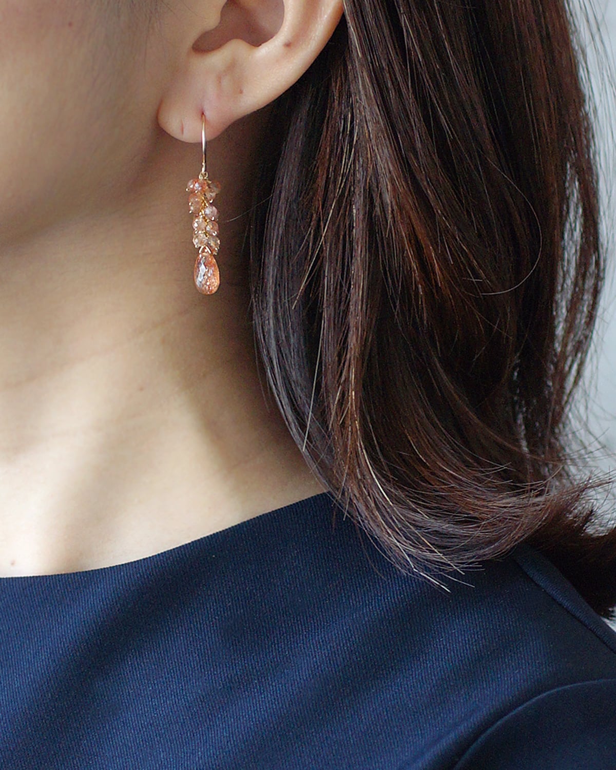 サンストーンのミドルピアス | Ruan aree │ 心に潤いを。天然石