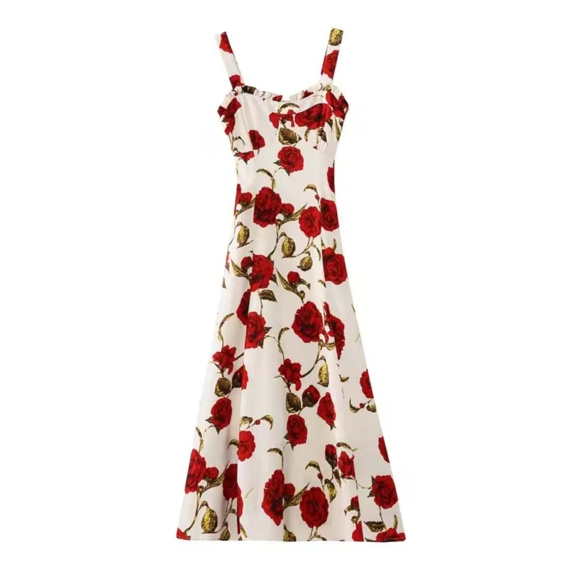ローズ柄 エレガント ミディアムドレス（simi） | MK ROSE - 薔薇