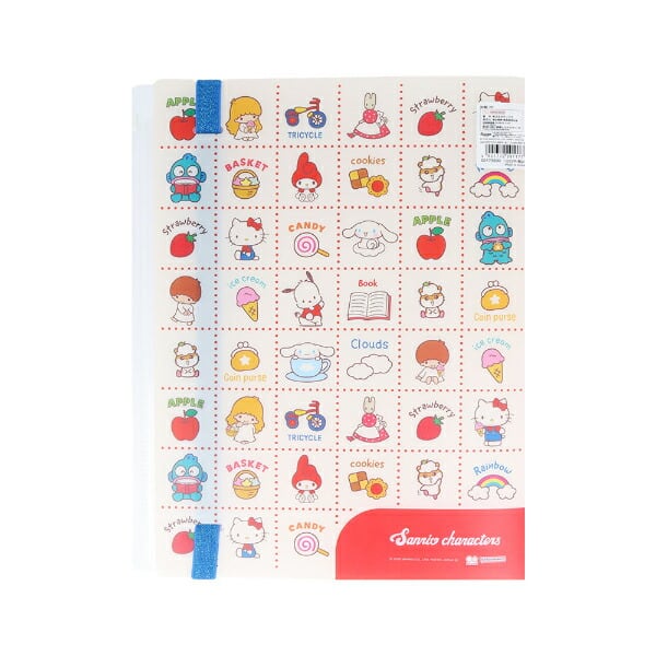 サンリオキャラクターズ ゴムバンド付クリアファイル5P＋F NLC 文具