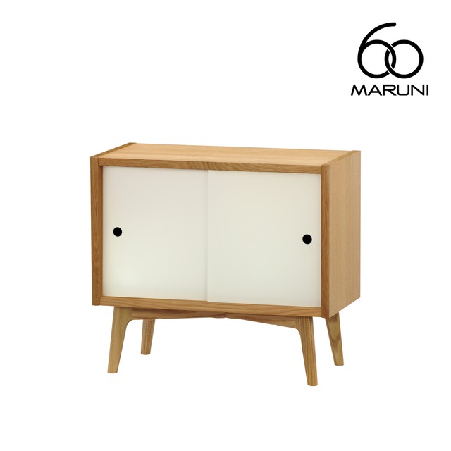 マルニ60+ マルニロクマルプラス オーク コンビネーション セット オープンシェルフ63（溝あり）棚板1枚 脚組 カラー（ホワイト）ドア付