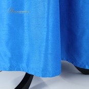 【美品 フラダンス衣装】ブルー ワンピース ドレス 青 光沢 ノースリーブ 袖なし 爽やか 鮮やか 無地 シンプル アロハ 可愛い
