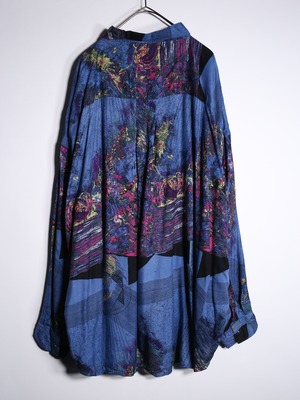 "GOOUCH" psychedelic art pattern XXX over silhouette shirt