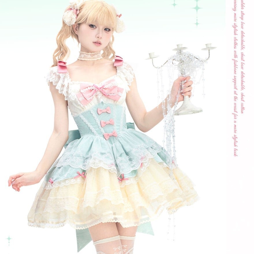 『ぷりん様 』専用ページ★カスタムアイシードール★ ロリータ~ちゃん 量産型アイドル ライブ衣装｜リボンフリルのドールJSK（ピンク・ミント