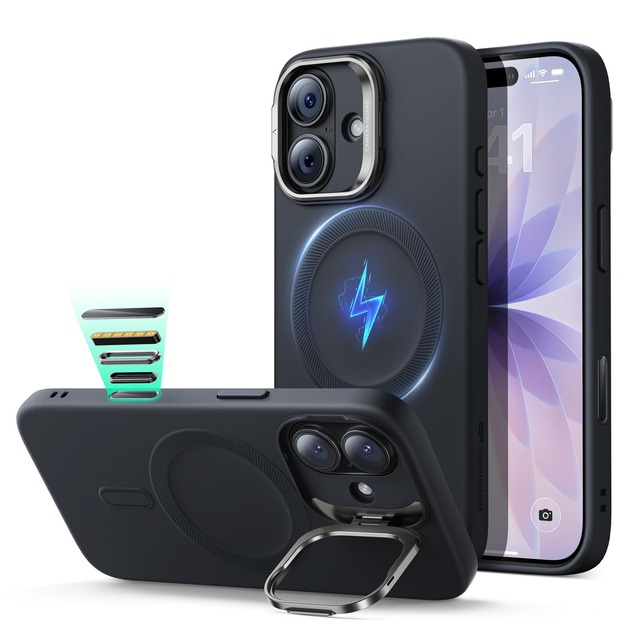 ESR iPhone 17 ケース Flexスタンド 3倍米軍MIL規格 Classic Hybrid ブラック