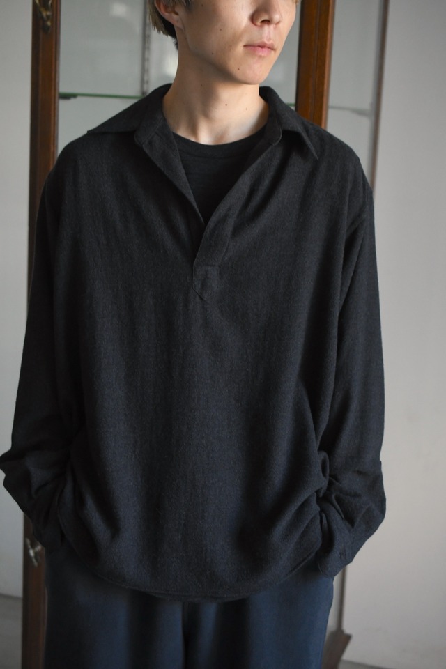 A.PRESSE / Wool Skipper Shirt (Charcoal)