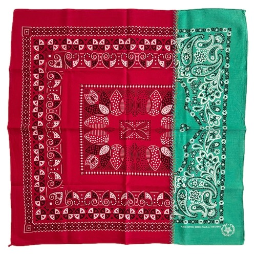 【刺し子】バンダナコンビネーション  ヴィンテージバンダナ MADE IN USA