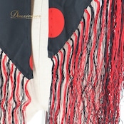 フラメンコ 衣装 シージョ ピキージョ 水玉 ドット 赤 黒 フレコ フリンジ トライアングル 三角形 装飾 小物 ブラック系 レッド系 フラメンコ衣装 おしゃれ 素材 鮮やか ステージ コスチューム ダンス 発表会 かわいい レディース