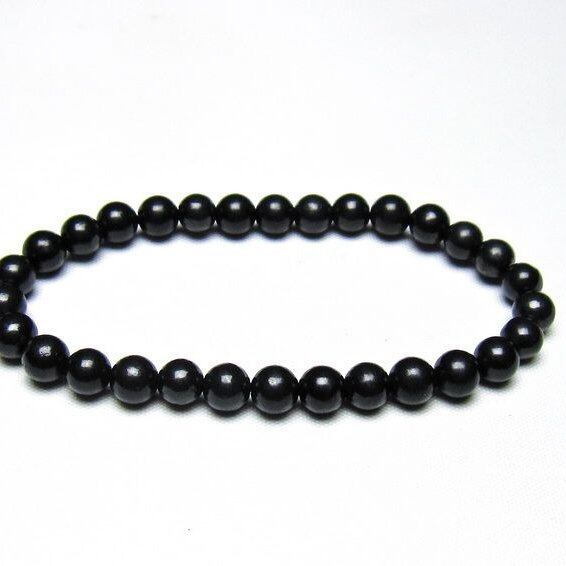 シュンガイト ブレスレット 6mm 一点物 メール便可 111-49637