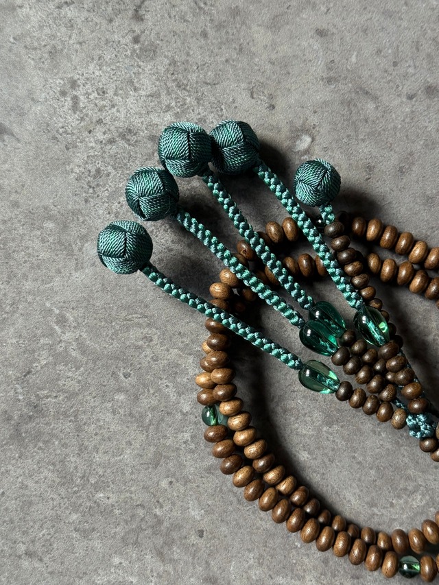 【8寸みかん玉】靄檀　グリーンクォーツ仕立