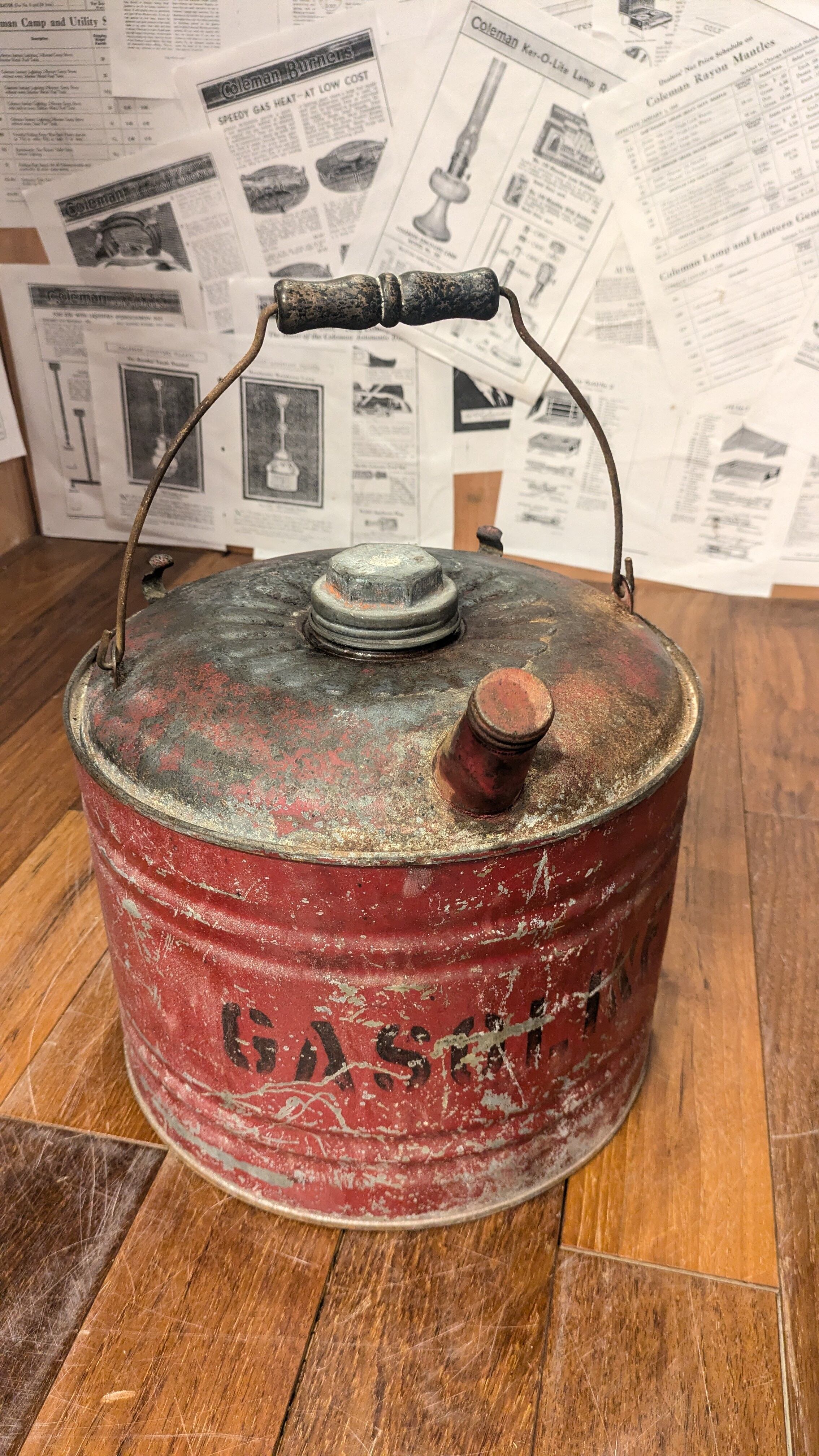 Vintage GasolinCan 3GAL Antique OilCan ビンテージ 3ガロン ガソリン