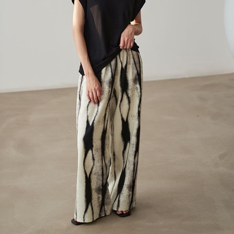 モードプリントワイドパンツ R00664