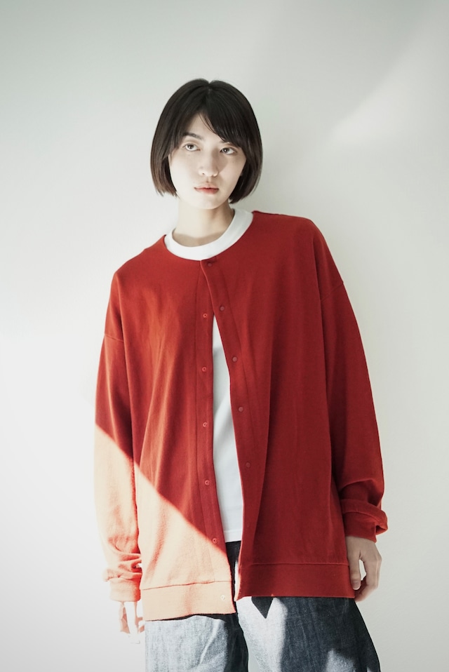 Super140s WashableWool / SnapCardigan (FIRE RED)