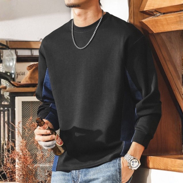 Denim stitch retro heavy sweat