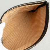 フェンディ ラフィア クラッチバッグ  FENDI ROMA ベージュ ブラック