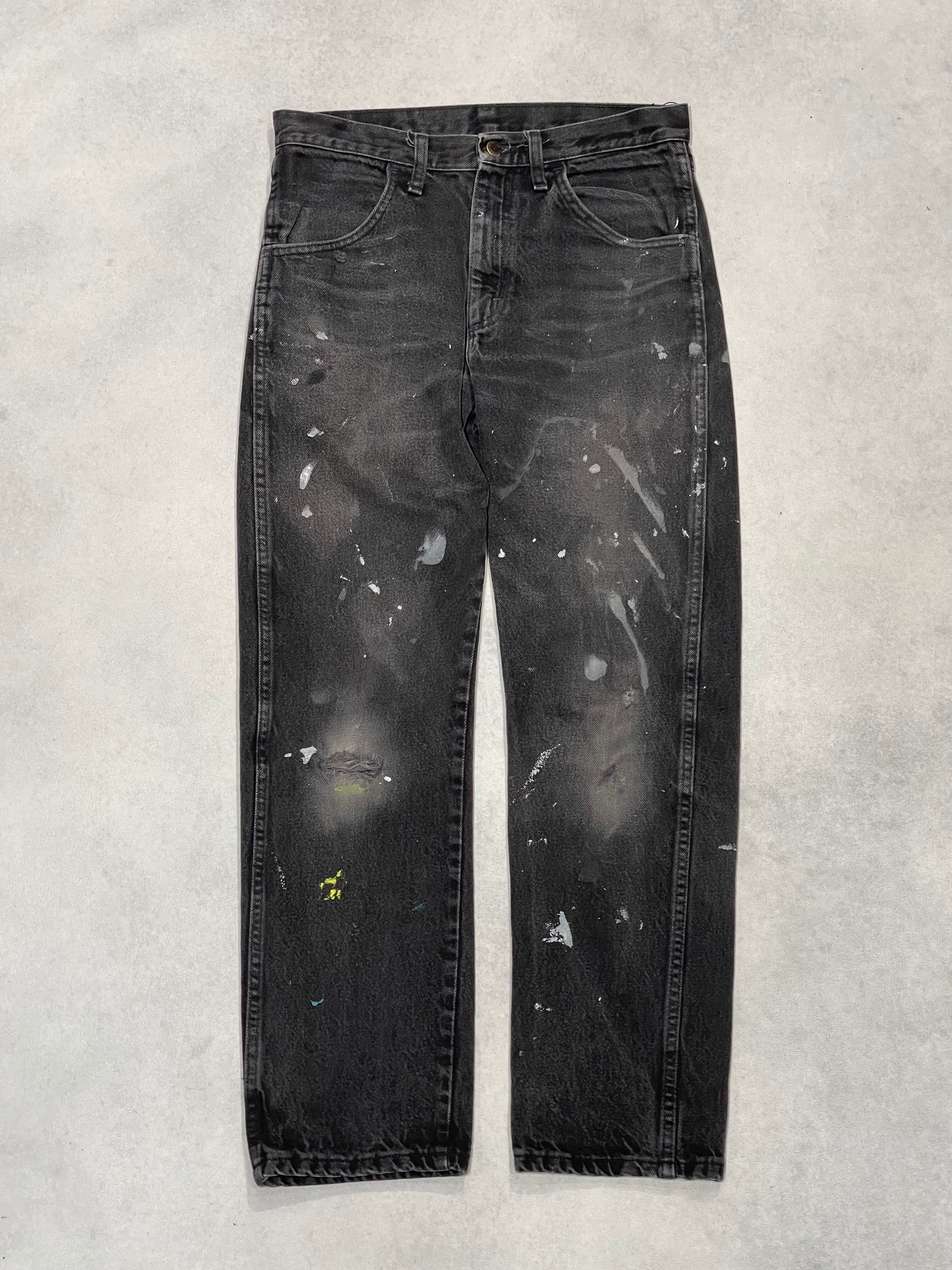 RUSTLER / BLACK DENIM PANT 】 ブラックデニムパンツ ペンキ ペイント