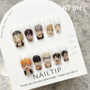 KT新作　ネイルチップ　痛ネイル　XS・S・M  長さ20mm 形変更不可　印刷ネイルチップ　ツールキット付き